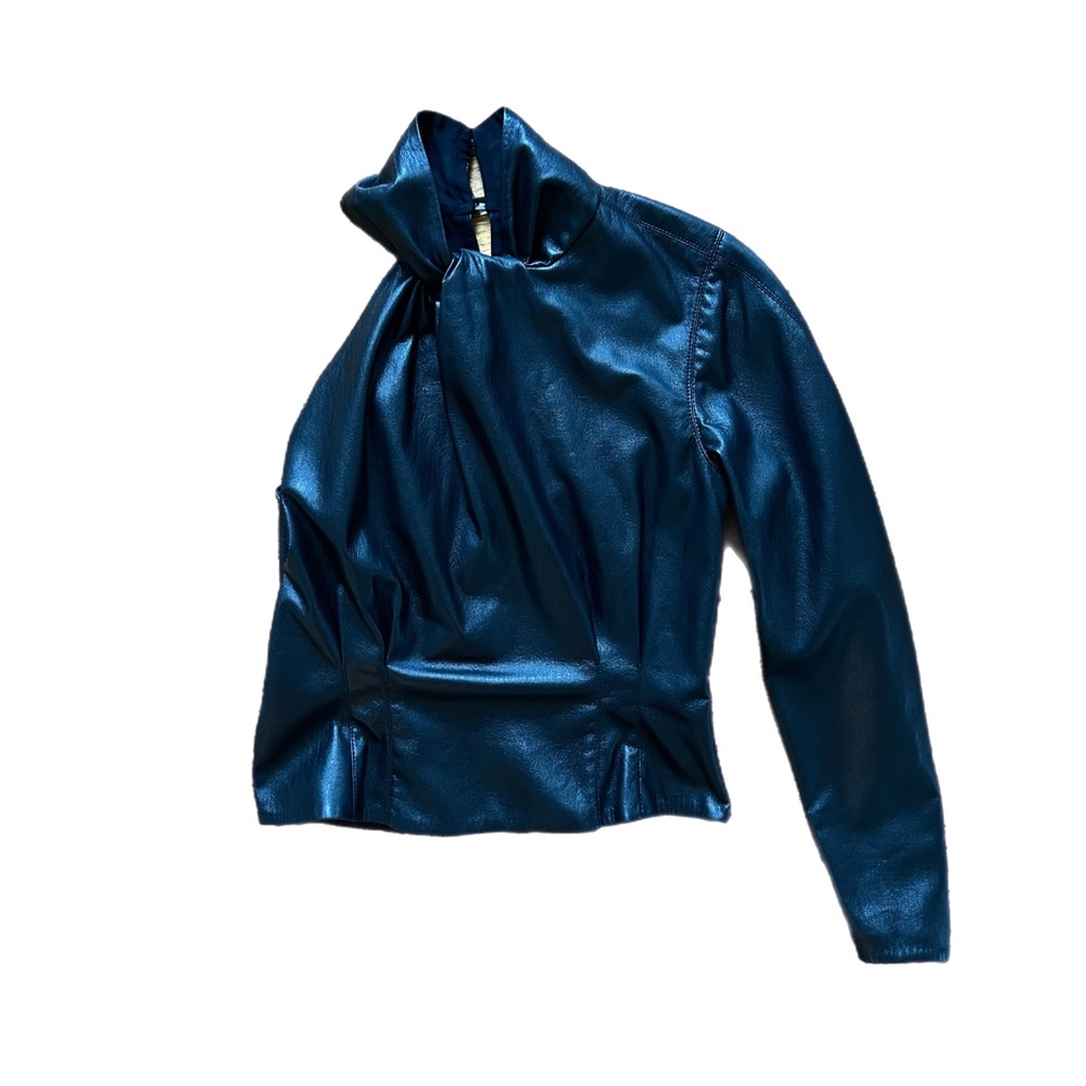 Nanushka elodia one-shoulder vegan leather top